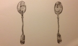 Bendy Spoons Pencil Drawing